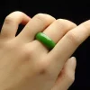 bague en imitation de jade vert naturel, breloque à la mode, bijoux à main pour femmes et hommes, bague en verre de jade hetian, cadeaux artisanaux