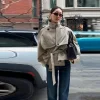 trench court kaki pour femmes, épaulettes, col montant, cordon de serrage à la taille, veste ceinturée, tendance, vêtements d'extérieur pratiques, 2025