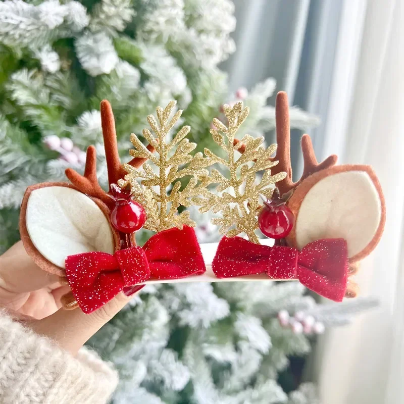 pinces à cheveux en bois de noël pour fille, ornements de noël, cadeau de décoration joyeux noël, accessoires de cheveux elk, bonne année pinces à cheveux en bois de noël pour fille, ornements de noël, cadeau de décoration joyeux noël, accessoires de cheveux elk, bonne année