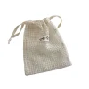 sacs à cordon brodés en dentelle en maille, sac à cordon imprimé marguerite, organisateur de soins de la peau de voyage, sac anti poussière pour bijoux, sacs à cordon