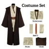 Obi Wan Kenobi – Robe de Costume pour hommes, tunique de chevalier Jedi, uniforme à capuche, ensemble complet, cape de Cosplay d&rsquo;halloween