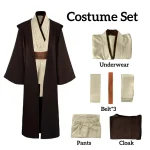 Obi Wan Kenobi – Robe de Costume pour hommes, tunique de chevalier Jedi, uniforme à capuche, ensemble complet, cape de Cosplay d’halloween Obi Wan Kenobi – Robe de Costume pour hommes, tunique de chevalier Jedi, uniforme à capuche, ensemble complet, cape de Cosplay d’halloween