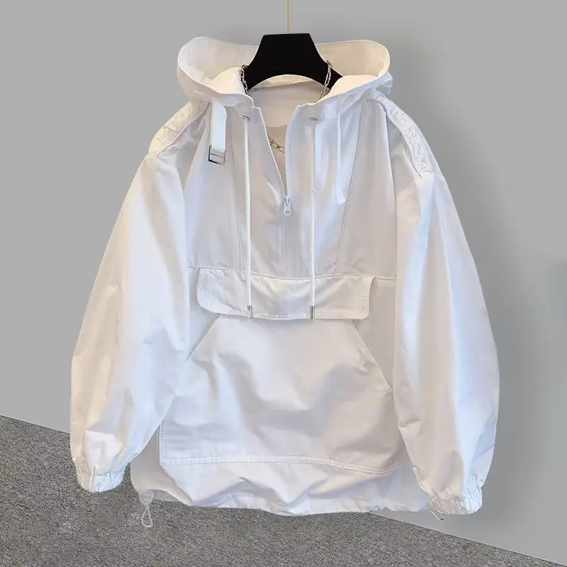 veste à capuche à manches longues pour hommes, manteau décontracté, grande poche, vêtements hip hop, sourire, patchwork, adt veste à capuche à manches longues pour hommes, manteau décontracté, grande poche, vêtements hip hop, sourire, patchwork, adt