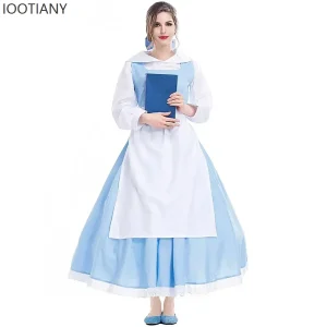 Costume de demoiselle d’honneur Anime bleu et blanc pour femmes, déesse de jeu de rôle, Costume doux et élégant, tenue de fête de carnaval pourim, robe pour femmes Costume de demoiselle d’honneur Anime bleu et blanc pour femmes, déesse de jeu de rôle, Costume doux et élégant, tenue de fête de carnaval pourim, robe pour femmes