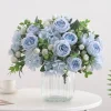 injartificial rose pivoine bouque fleur, décoration de la maison, patients tenant une fleur, bouquet de mariage, bricolage, fausse fleur, gand ement