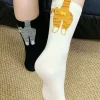 chaussettes chaudes en forme d'œuf de chat pour femmes, mi mollet, amusantes, design de chat 3d, vêtements confortables d'hiver, accessoire cadeau d'halloween et de noël