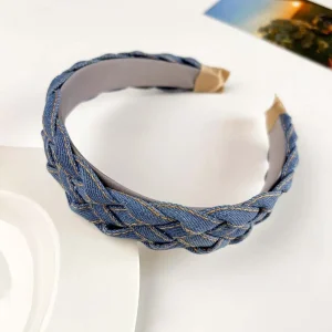 Denim tissu Cowboy bandeau Style coréen coiffure Cowboy cheveux cerceau cheveux accessoires chapeaux Cowboy bandes de cheveux femmes