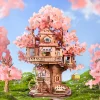 robotime rolife sakura – kits de maquettes de maison dans les arbres, puzzle 3d en bois, décoration de maison, cadeau pour femmes, filles et garçons pour adultes