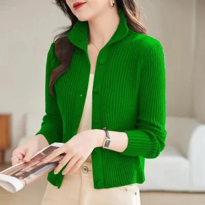 Cardigan tricoté veste femmes vêtements printemps hiver 2025 nouveau Style col mi-haut survêtement pull femme décontracté dames hauts Cardigan tricoté veste femmes vêtements printemps hiver 2025 nouveau Style col mi-haut survêtement pull femme décontracté dames hauts