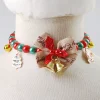 collier porte bonheur pour chat, 1 pièce, joli collier de cloche de noël, couleur vibrante, bijoux pour chat, costume, collier pour chaton, accessoire festif pour animaux de compagnie, vacances