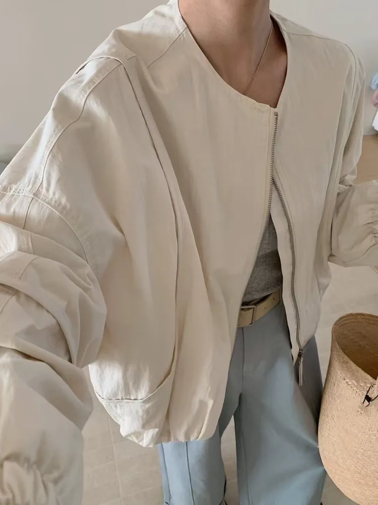 style coréen couleur unie femmes manteau ample haute rue printemps bomber veste manteau femmes mode vêtements style coréen couleur unie femmes manteau ample haute rue printemps bomber veste manteau femmes mode vêtements