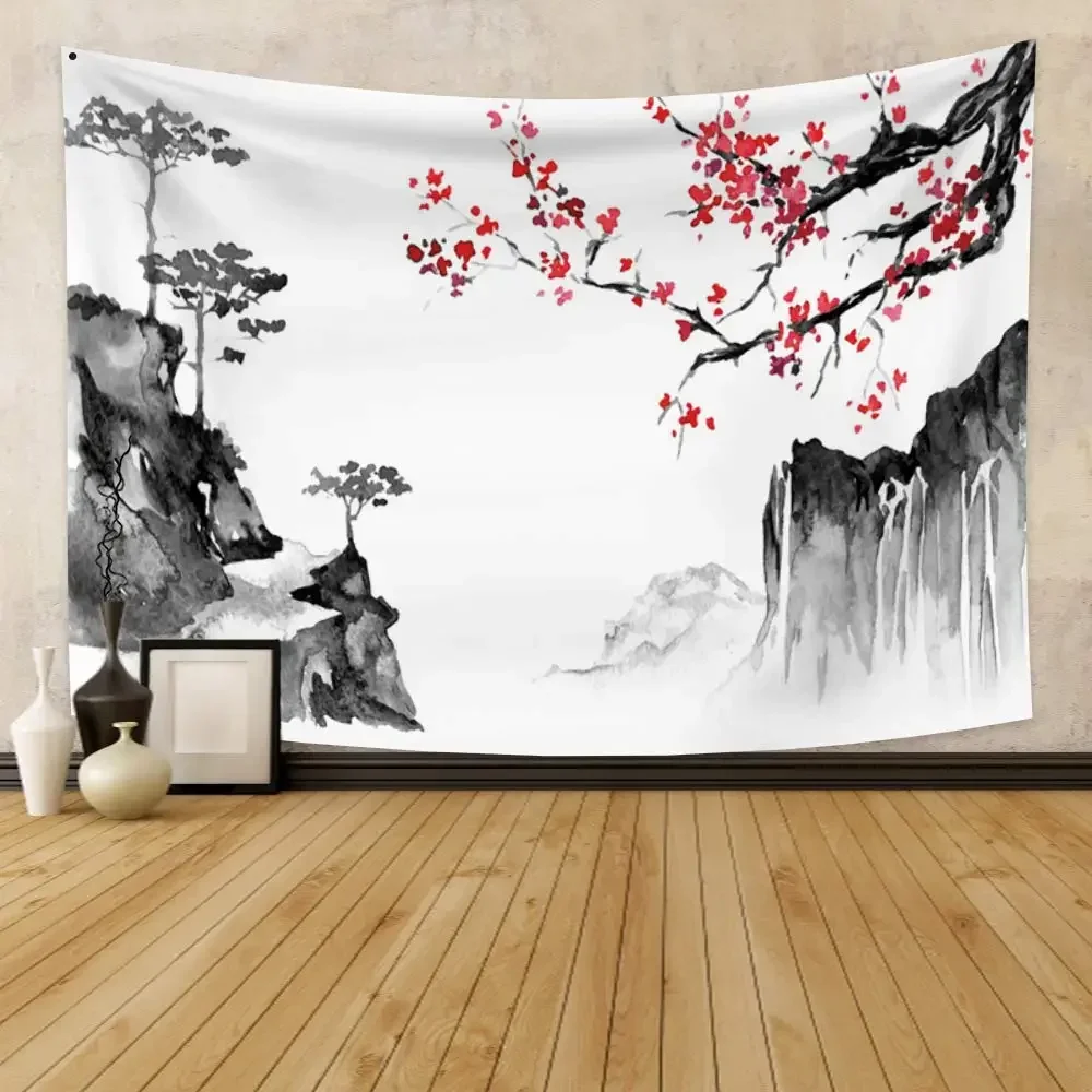 Tapisserie Alberoise Asiatique Sans Fleurs, Tapisserie Japonaise, Tapisseries de Paysage Naturel pour Chambre à Coucher, Salon, Décoration de Maison Tapisserie Alberoise Asiatique Sans Fleurs, Tapisserie Japonaise, Tapisseries de Paysage Naturel pour Chambre à Coucher, Salon, Décoration de Maison