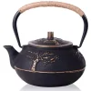 ensemble de théière en fonte japonaise, bouilloire de cuisine en acier inoxydable, verres, fleur de prunier, 900ml