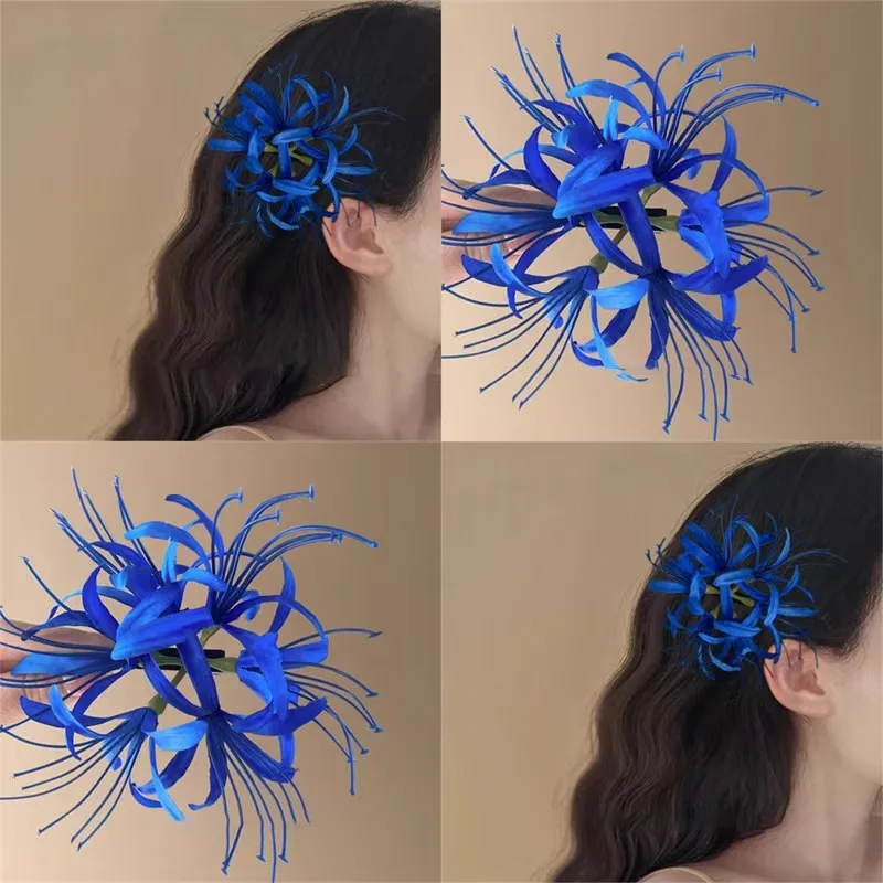 Épingle à cheveux orientale Spider Lily – Clip floral chinois pour Qipao, accessoires pour cheveux de mariage vintage Épingle à cheveux orientale Spider Lily – Clip floral chinois pour Qipao, accessoires pour cheveux de mariage vintage