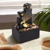 décor de cascade de table, fontaine d'eau, ornements de bureau, feng shui, cascade d'eau qui coule, décoration de paysage de table