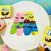 1/4 paires de chaussettes hautes tricotées mignonnes de dessin animé pour hommes et femmes