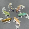 figurine de poisson koi porte bonheur en pierre de cristal, mini statue de carpe fantaisie en résine, décoration de maison, ornement de bureau, cadeau