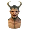 masque en latex de démon d'horreur pour halloween, jeu de rôle maléfique, cornes de bête, casque de spectacle, costume de fête de carnaval, masque accessoire pour adulte 2025