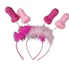 bandeau de fête d'enterrement de vie de jeune fille, plumes rouges et roses, bandeau de cheveux sexy pour future mariée, décor de fête de poule heureuse, accessoire photo