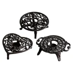 Chauffe-théière en fonte rustique, ornement décoratif avec bougeoir, plat en métal, standard, fête de mariage, bar, cour, cour