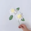 bouquet de gardénia au crochet en fil fait à la main, décoration de maison, ornements de mariage, cadeaux de vacances