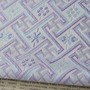 Tissu Jacquard à motif Wanji bleu violet, gilet de Style ethnique, robe de Style Tang, boîte à bijoux, tissu tissé coloré