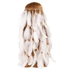 Bandeau de sauna en plumes de paon pour femmes, turban bohème, bandeaux de cheveux pour dames, accessoires de fête de festival, nouvelle mode