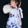 Éventail pliant en plumes lolita, nickel é japonais, sombre, gothique, danse de cour, éventail à main, accessoires de fête de mariage