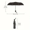 parapluie pliable transparent, portable, esprit, entièrement existent, Étanche à la pluie, 3 plis, 1pc