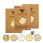 Enveloppements alimentaires réutilisables et écologiques, conservation des aliments frais, stockage de cire d&rsquo;abeilles organiques, enveloppe transparente, motif sur mesure, vente en gros