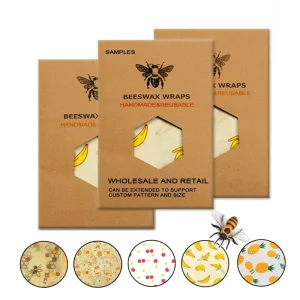 Enveloppements alimentaires réutilisables et écologiques, conservation des aliments frais, stockage de cire d&rsquo;abeilles organiques, enveloppe transparente, motif sur mesure, vente en gros