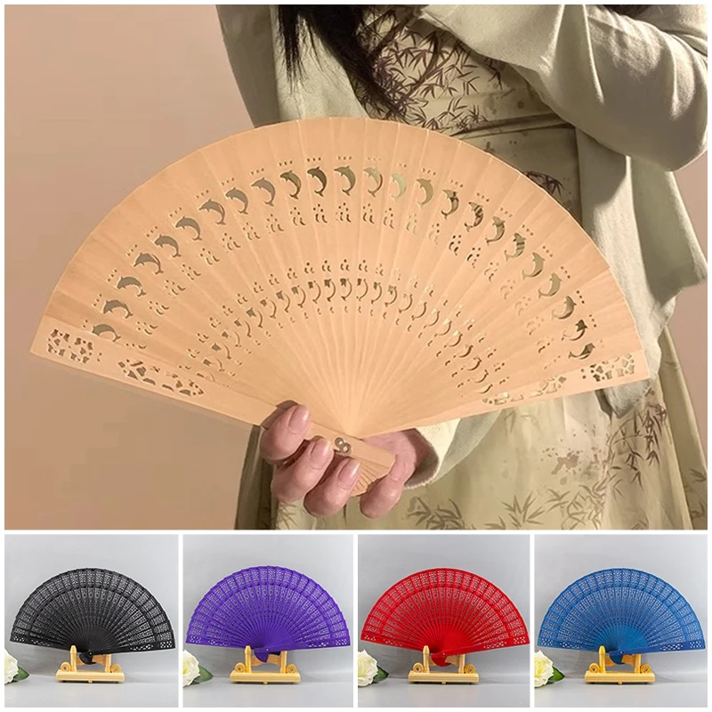 Éventail à main pliant en bois, en bambou chinois, pour femme, décoration de ixde mariage, cadeau artisanal décoratif Éventail à main pliant en bois, en bambou chinois, pour femme, décoration de ixde mariage, cadeau artisanal décoratif