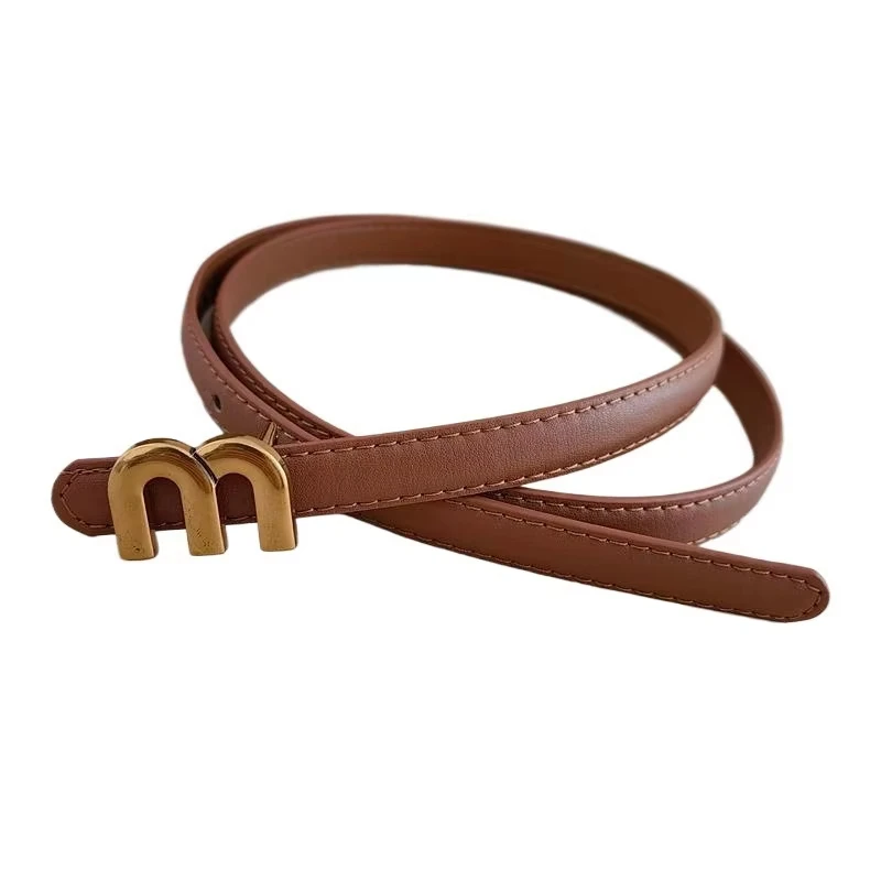 ceinture de pantalon multi éléments en alliage coréen, boucle en m, style ins simple, ceinture décorative polyvalente pour femmes ceinture de pantalon multi éléments en alliage coréen, boucle en m, style ins simple, ceinture décorative polyvalente pour femmes