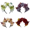 bandeau à fleurs bohème tendance, faux floral, style ethnique, couronne florale, cerceau pour cheveux, fête de mariage, cosplay, bandeau féerique
