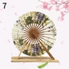 1pc moulin à vent ventilateur femme cadeau ventilateur japonais rond ventilateur portable pliant dame ventilateur pliant