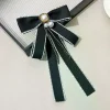 style coréen simple nœud papillon broche simple imitation perle broche femmes noir deuil corsage chemise col vêtements broches