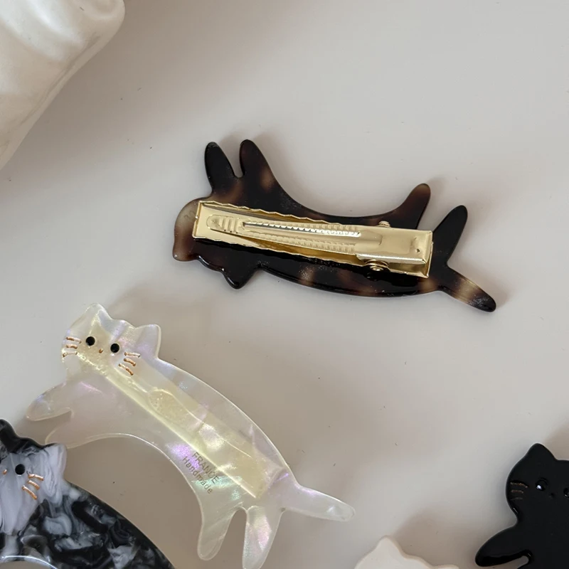 pinces à cheveux en forme de chat mignon coréen, épingle à cheveux pour femmes, filles, étudiantes, bandeau en crabe pour washface y2k, accessoires pour cheveux, ornement de couvre chef pinces à cheveux en forme de chat mignon coréen, épingle à cheveux pour femmes, filles, étudiantes, bandeau en crabe pour washface y2k, accessoires pour cheveux, ornement de couvre chef