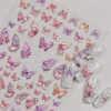 autocollants pour ongles papillon japonais 5d, 1 pièce, kawaii, coquille à paillettes de luxe, aurore, décorations pour nail art, décalcomanies, feuille coulissante pour manucure à faire soi même