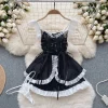 À lacets rose kawaii femme de chambre transparent anime chat mignon lolita sexy lapin halloween costumes dentelle princesse robe cosplay lingerie nouveau