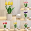 petites fleurs artificielles en pot, tulipe, fausses plantes, arbre en pot, ornement de bureau pour la maison, le bureau, décoration de fête de mariage