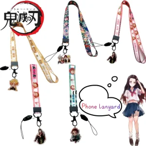 Démon Slayer Nezuko Tanjiro Kamado Agatsuma Zen’itsu Sabito téléphone portable lanière créative haute valeur mignon couple bracelet cadeau Démon Slayer Nezuko Tanjiro Kamado Agatsuma Zen’itsu Sabito téléphone portable lanière créative haute valeur mignon couple bracelet cadeau