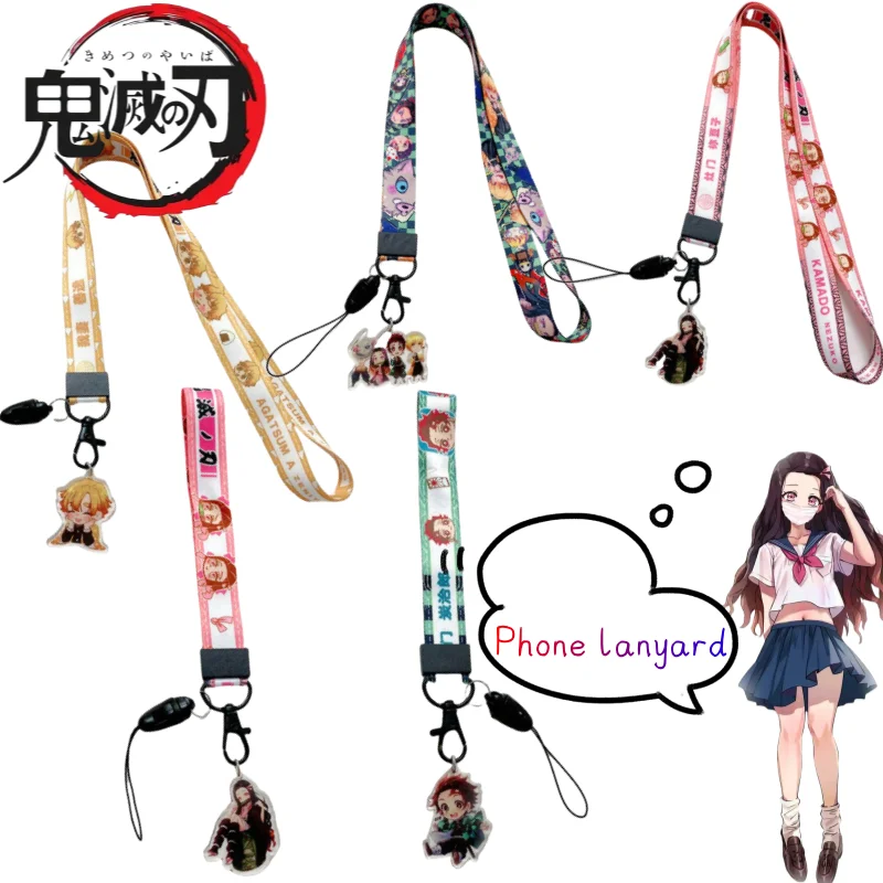 Démon Slayer Nezuko Tanjiro Kamado Agatsuma Zen’itsu Sabito téléphone portable lanière créative haute valeur mignon couple bracelet cadeau Démon Slayer Nezuko Tanjiro Kamado Agatsuma Zen’itsu Sabito téléphone portable lanière créative haute valeur mignon couple bracelet cadeau
