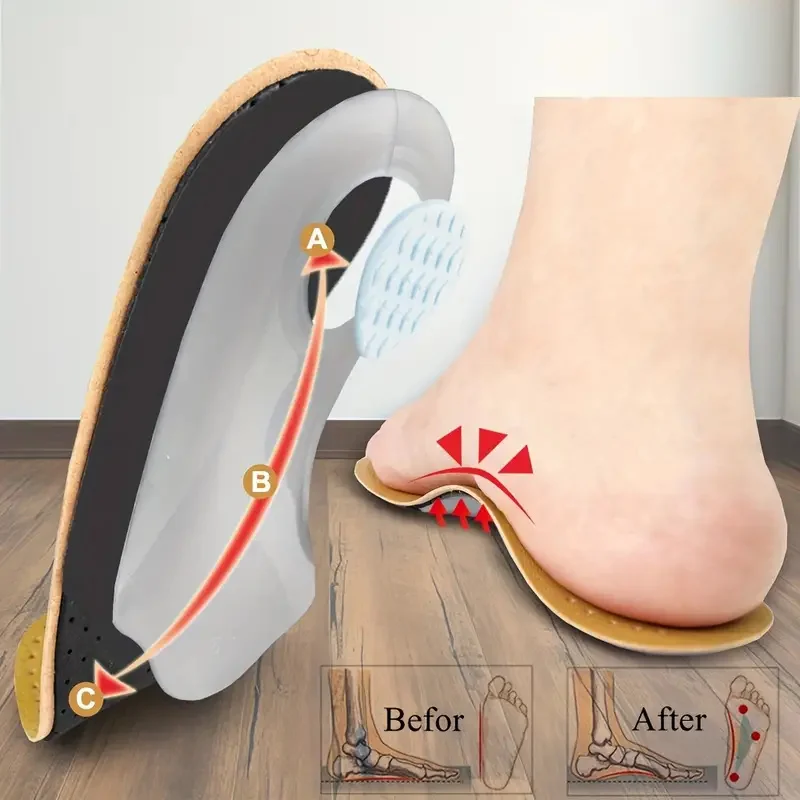 semelles orthopédiques en cuir pour pieds plats, support de voûte plantaire haute, inserts de chaussures pour hommes et femmes, coussin de pied confortable pour athlètes semelles orthopédiques en cuir pour pieds plats, support de voûte plantaire haute, inserts de chaussures pour hommes et femmes, coussin de pied confortable pour athlètes