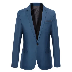 Bleu hommes Blazers travail bureau 2025 hommes Tuxedos pour Occasions formelles poches manteau Blazers mâle personnalisé hommes d&rsquo;affaires mince Blazers