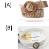 ceinture de taille tressée noir café femme ceinture vintage boho ronde en bois boucle lisse fausse paille larges ceintures sangle de taille pour les femmes