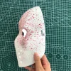masque de tête de mort en plastique Épais pour cosplay, déguisement d'horreur, de tueur de démons sanglants, accessoires de ixd'halloween et de carnaval