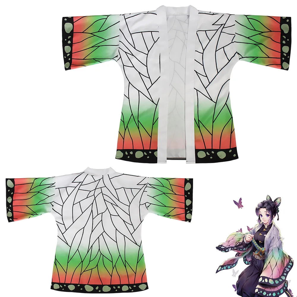 costume de cosplay anime kimonos kochou shinobu pour femmes, hommes et enfants, haori kimetsu no yaiba kamado tanjirou, costume de famille d'été costume de cosplay anime kimonos kochou shinobu pour femmes, hommes et enfants, haori kimetsu no yaiba kamado tanjirou, costume de famille d'été