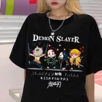 T-shirt Demon Slayer d’anime japonais, T-shirt unisexe Kawaii Kimetsu No Yaiba pour femmes, T-shirt drôle Tanjirou Kamado T-shirt Demon Slayer d’anime japonais, T-shirt unisexe Kawaii Kimetsu No Yaiba pour femmes, T-shirt drôle Tanjirou Kamado
