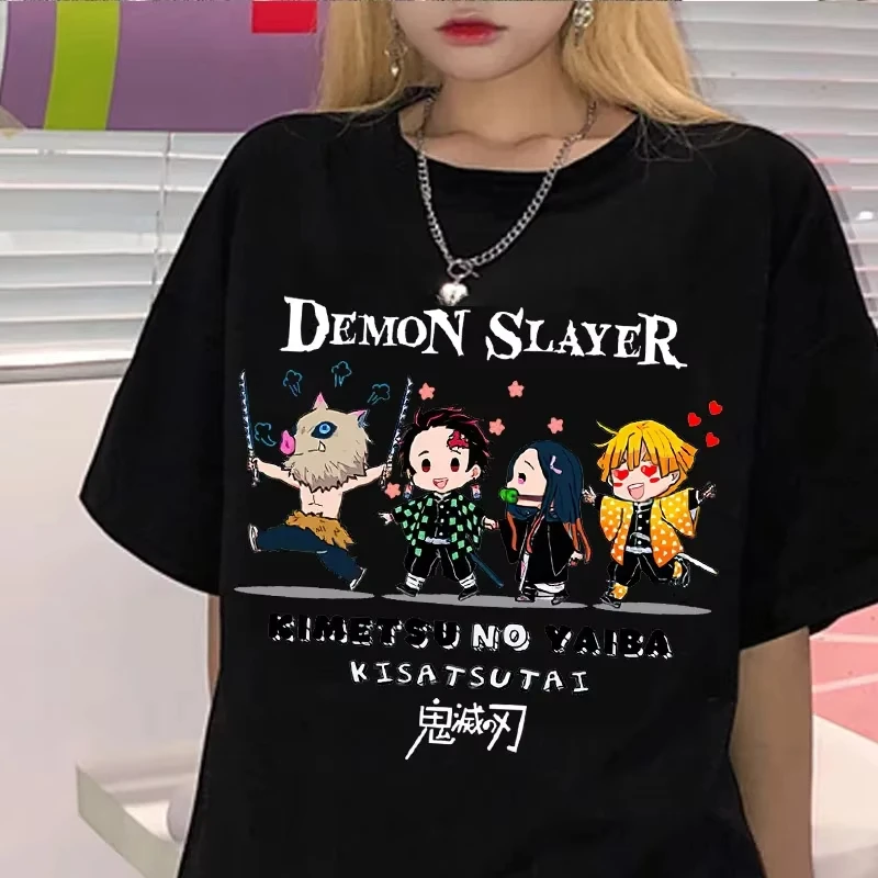 T-shirt Demon Slayer d’anime japonais, T-shirt unisexe Kawaii Kimetsu No Yaiba pour femmes, T-shirt drôle Tanjirou Kamado T-shirt Demon Slayer d’anime japonais, T-shirt unisexe Kawaii Kimetsu No Yaiba pour femmes, T-shirt drôle Tanjirou Kamado