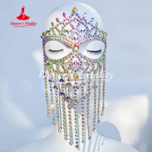 Danse du ventre Senior AB pierres gland Style exotique masque facial pour femmes masques de fête de bal accessoires de compétition de danse orientale Danse du ventre Senior AB pierres gland Style exotique masque facial pour femmes masques de fête de bal accessoires de compétition de danse orientale
